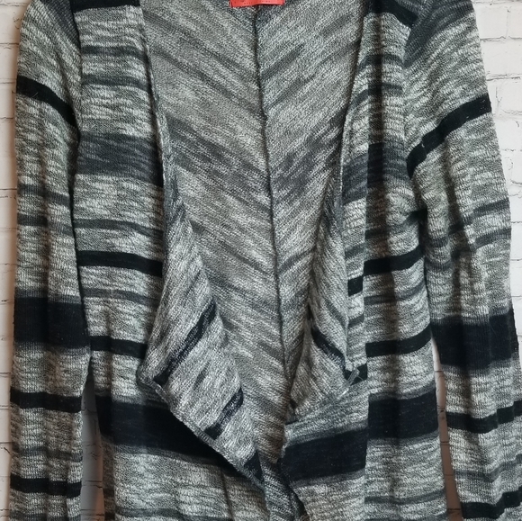 SPOILED black and grey draped front knit cardigan - Picture 2 of 8